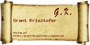 Grant Krisztofer névjegykártya
